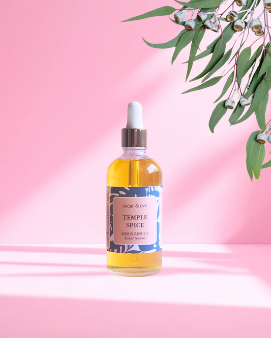 temple spice | sinus rescue | herbal tincture 100ml + FREE TRAVEL OIL 10ML RRP $20