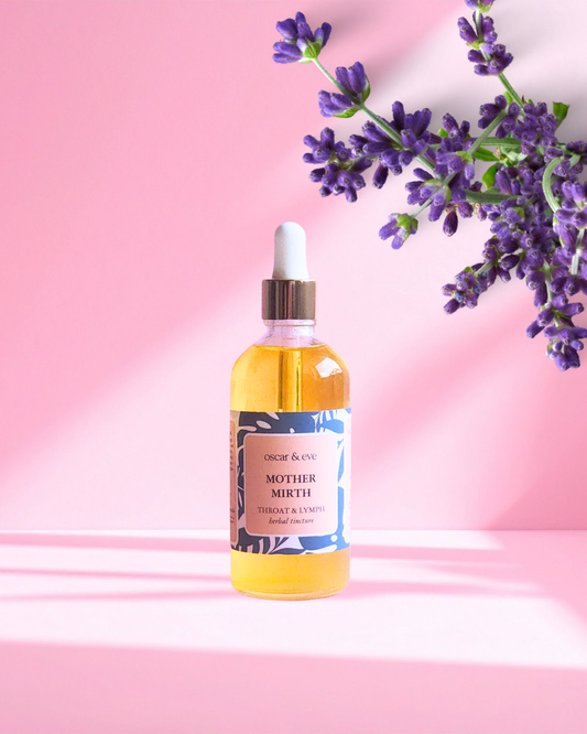 mother mirth | throat & lymph | herbal tincture 100ml + FREE TRAVEL OIL 10ML RRP $20