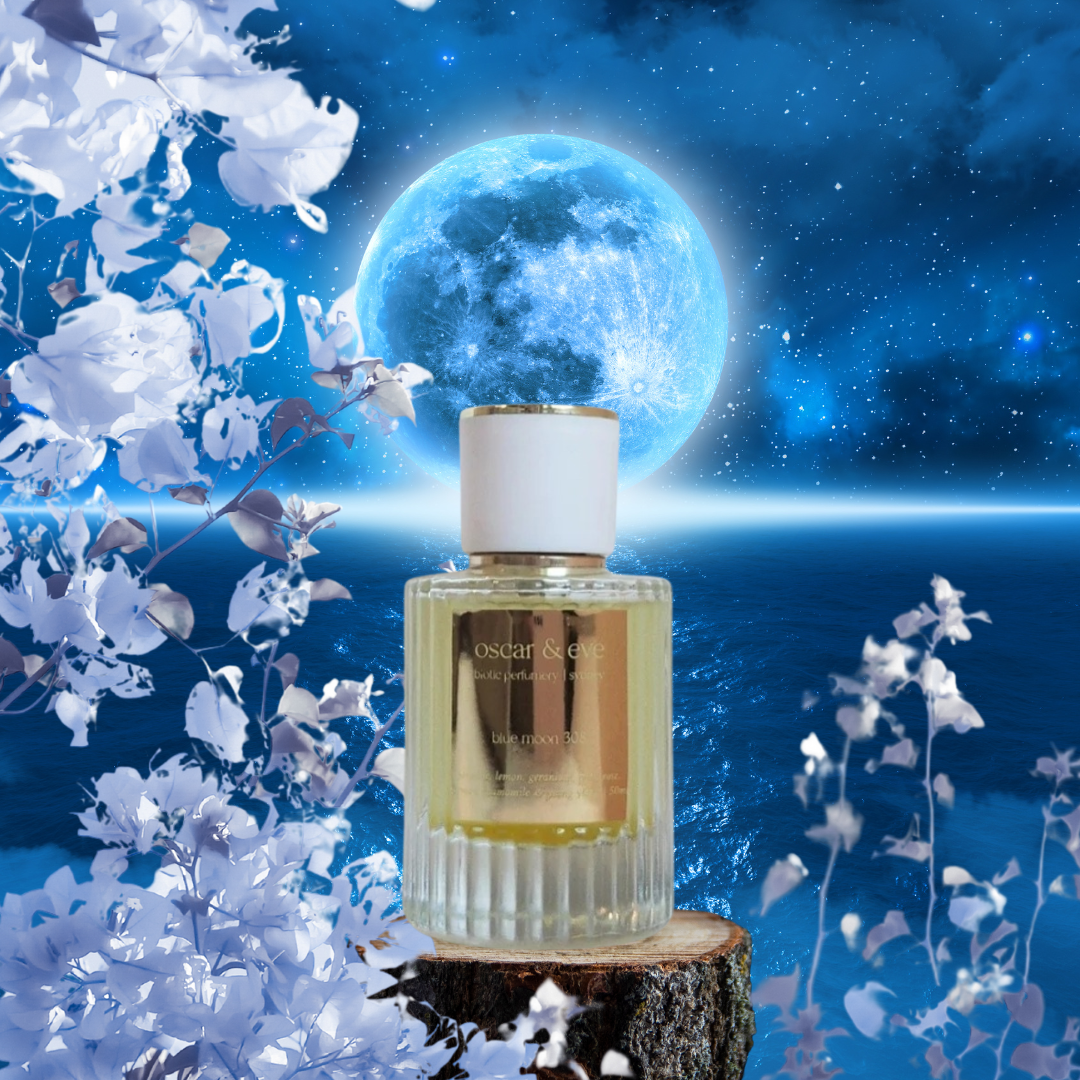 blue moon 308 | jasmine, lemon, geranium, pine, rose, german chamomile & ylang ylang | eau de parfum spray 50ml