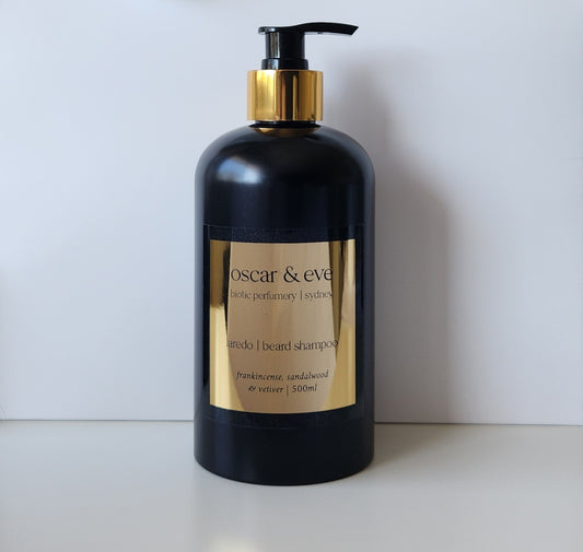 laredo | frankincense, sandalwood & vetiver | beard shampoo 500ml